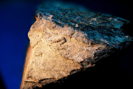 Microscopic Detail of Foliated Mica Schist Metamorphic Rock Texture