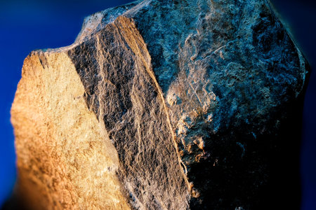 Microscopic Detail of Foliated Mica Schist Metamorphic Rock Textureの写真素材