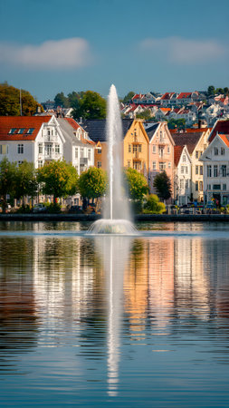 Fountain in the city center of Bruges, Belgium.の素材
