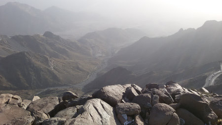 Himalayan landscape in Himalayas, Uttarakhand, Indiaの写真素材