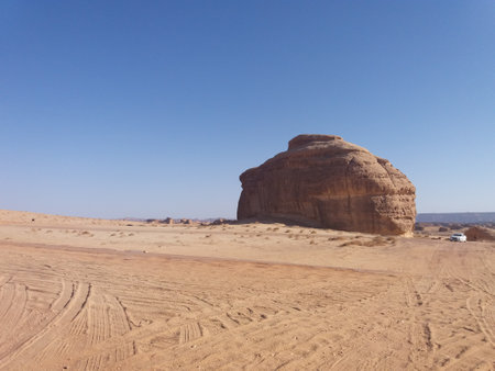 Wadi Rum desert, Jordan. Sandstone formations in the desert.の写真素材