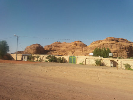 Wadi Rum desert landscape in Jordan, Middle East, Middle Eastの写真素材
