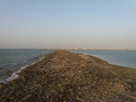 View of the shore of the Arabian Sea in Hurghada, Egyptの写真素材
