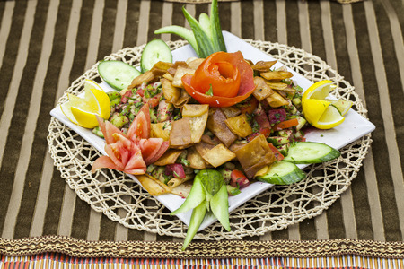 Lebanese salad "Fattoush"の写真素材