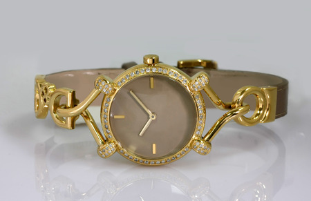 Elegant gold watchの写真素材