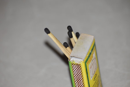 Close up shot of the match sticks