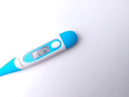 Malaysia, 27 March 2022: Digital Thermometer on a white background.のeditorial素材