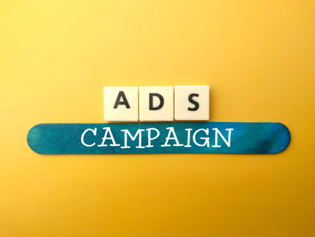 Top view toys word with the text ADS CAMPAIGN.
