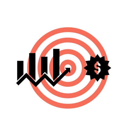 Illustration of increase business icon with the concept of business target sale.の写真素材