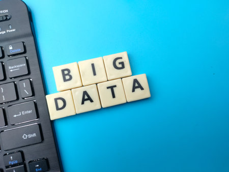 Toys word and keyboard with the word BIG DATA. Business concept.の写真素材