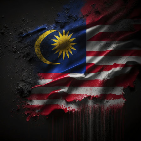 Illustration of a National day Malaysia flag full hd 8k.の素材
