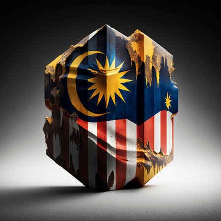 Illustration of a 3d Malaysia flag high quality full hd 8kの素材