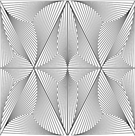 Abstract with repeated of spiral of triangle in square shape.のイラスト素材