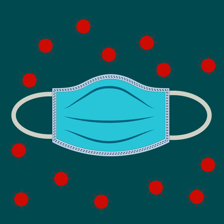 A surgical mask with surroundedのイラスト素材