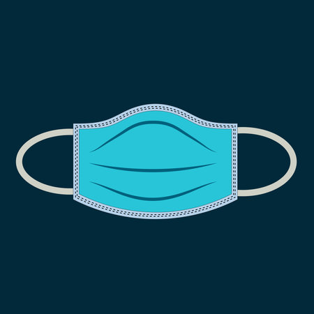 A Surgical mask with dark blue background.のイラスト素材