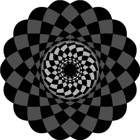 An abstract of black and white background with repeated pattern of geometry shapes.のイラスト素材