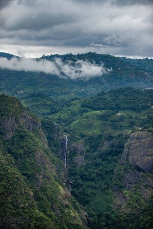 waterfall beautiful view in Ooty Coonoor India, verticalの写真素材