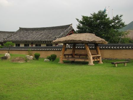 traditional korean style gardenの写真素材