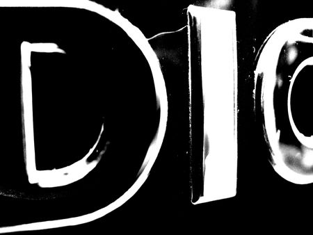 big metal letters in silver glanceの写真素材