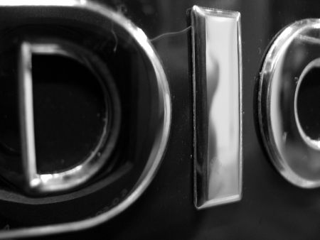 big metal letters in silver glanceの写真素材