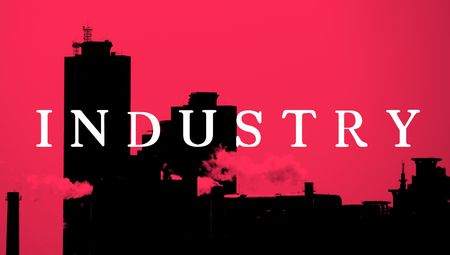 smoking chimenees of industrybuildings in seoulの写真素材