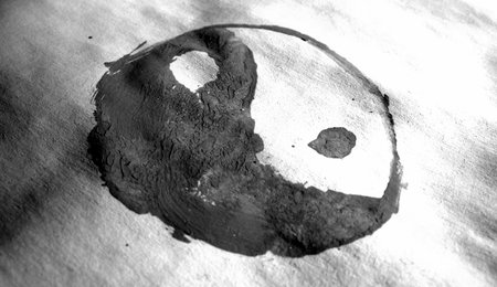 painting of yin and yangの写真素材