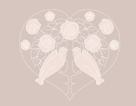 Artful heart and love illustrationのイラスト素材