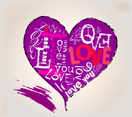 Love and heart illustrationのイラスト素材