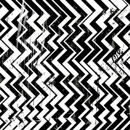abstract geometric background, with strokes and splashes, zigzag, black and whiteのイラスト素材