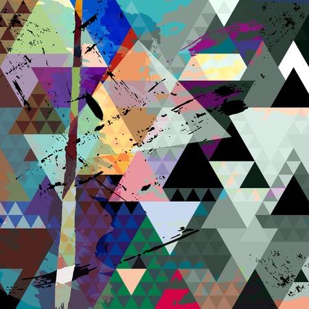 abstract background, with strokes, splashes and trianglesのイラスト素材