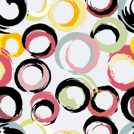 seamless background pattern, with circles and strokesのイラスト素材