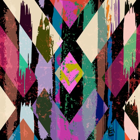 abstract background, with strokes, splashes and geometric linesのイラスト素材