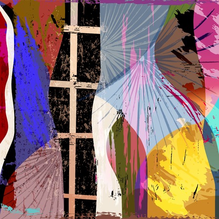 abstract colorful background composition, with strokes, splashes and wavesのイラスト素材