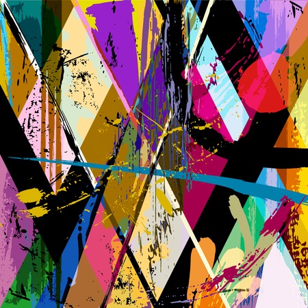 abstract background composition, with strokes, splashes and geometric linesのイラスト素材