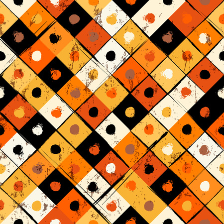 abstract geometric background pattern, with squares, circles, strokes and splashesのイラスト素材