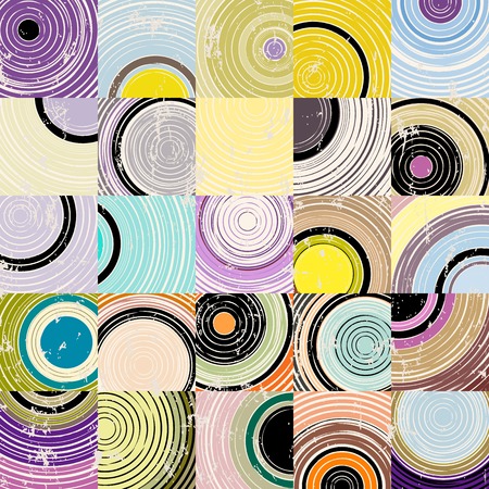 seamless background pattern, with circles, squares, strokes and splashesのイラスト素材