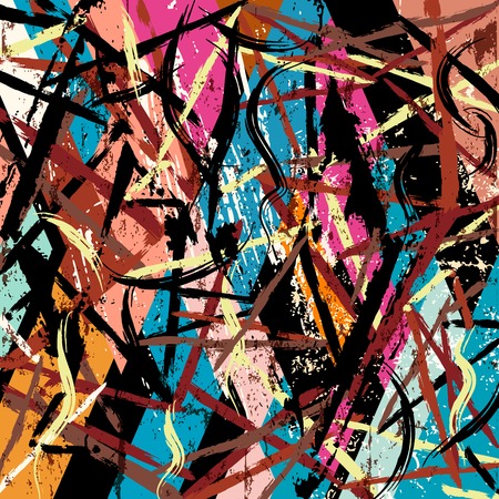 abstract background, with strokes, splashes and geometric linesのイラスト素材