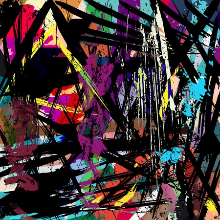 abstract background, with strokes, splashes and geometric linesのイラスト素材