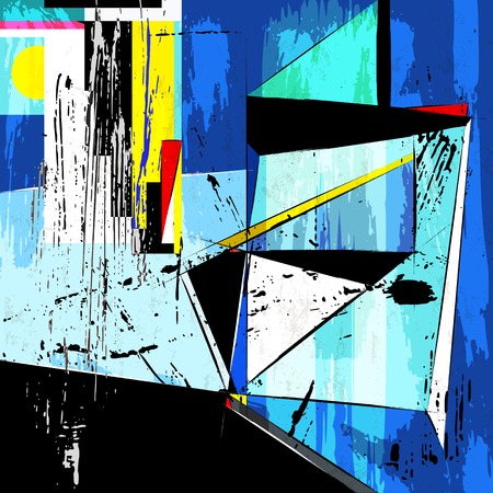 abstract background illustration, with strokes, splashes and geometric linesのイラスト素材