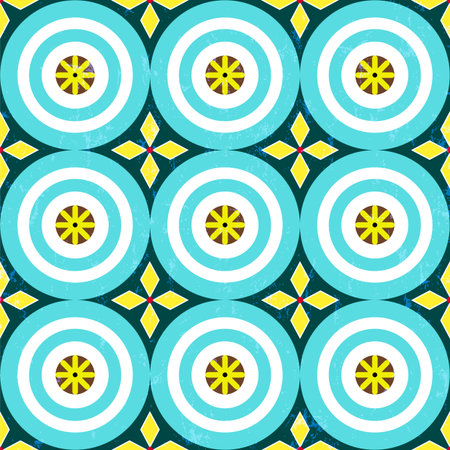 seamless geometric background pattern, with circles, strokes and splashesのイラスト素材