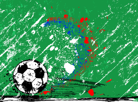 Grunge soccer / football, design template, free copy space, with soccer ballのイラスト素材