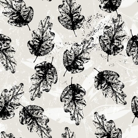 seamless pattern background, autumn leafs, with strokes and splashesのイラスト素材