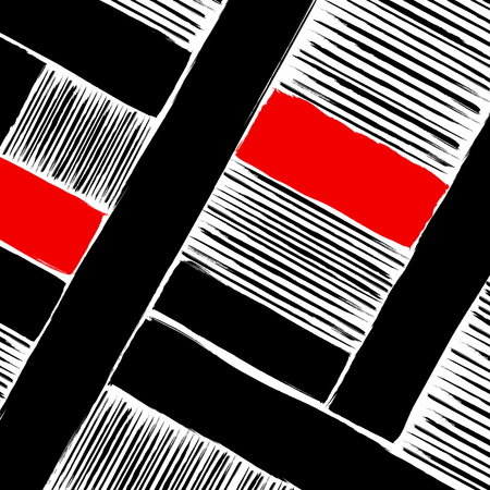 abstract geometric pattern background, with strokes, splashes and stripes, black and whiteのイラスト素材