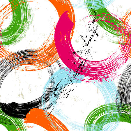 seamless abstract background pattern, with circles / swirls, paint strokes and splashesのイラスト素材