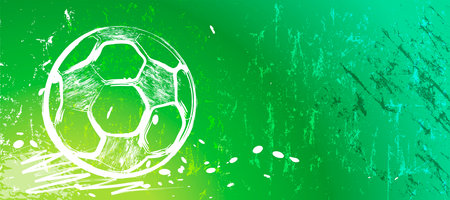 abstact background with soccer ball, football, with paint strokes and splashes, grungy, free copy spaceのイラスト素材