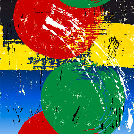 abstract background composition, with circles, paint strokes and splashes, grungy, seamlessのイラスト素材