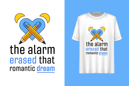Alarm clock t-shirt design, Typography t-shirt design, Good morning quote t-shirt design.のイラスト素材