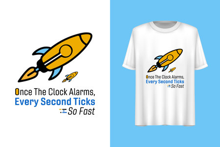 Alarm clock t-shirt design, Typography t-shirt design, Good morning quote t-shirt design.のイラスト素材