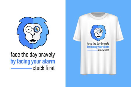 Alarm clock t-shirt design, Typography t-shirt design, Good morning quote t-shirt design.のイラスト素材