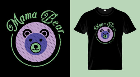 International mother's day t-shirt design, typography vector t-shirt, Mama bear t-shirt designのイラスト素材